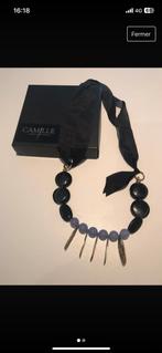 Collier soie et semi-precieuses, Nieuw, Zwart, Overige materialen