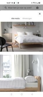Volledig bed 140cm breed met lattenbodem en matras, Huis en Inrichting, Slaapkamer | Bedden, Ophalen, Zo goed als nieuw
