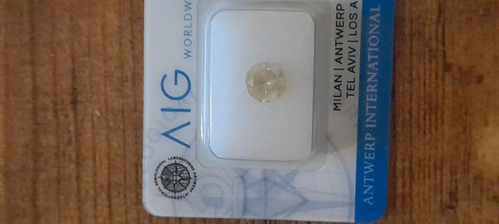 Prachtige originele gele diamant van 0,90 karaat, Handtassen en Accessoires, Ringen, Zo goed als nieuw, Geel, Ophalen of Verzenden
