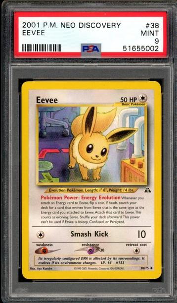 Eevee PSA 9 - 38/75 - Neo Discovery 2001 beschikbaar voor biedingen