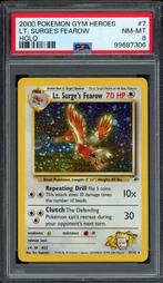 Lt. Surge's Fearow Holo PSA 8 - 7/132 - Gym Heroes 2000, Verzenden, Zo goed als nieuw, Losse kaart, Foil