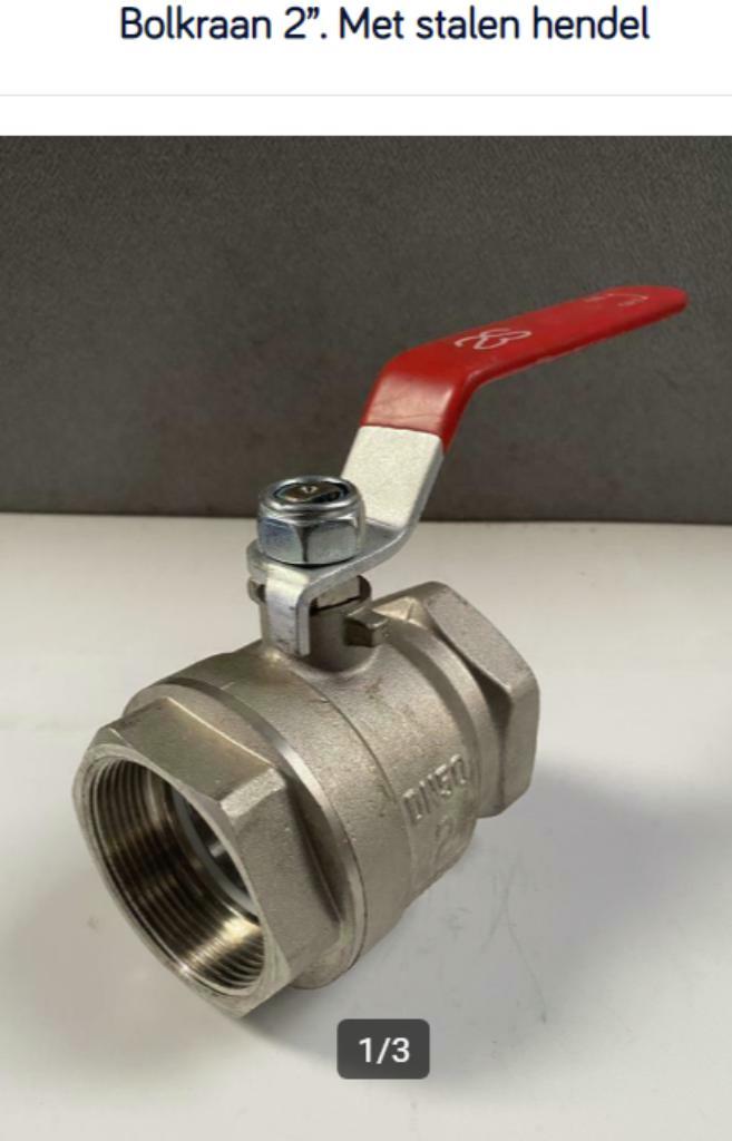 Bolkraan 2" Met stalen hendel - Nieuw !, Doe-het-zelf en Bouw, Sanitair, Nieuw, Overige typen, Ophalen of Verzenden