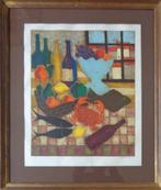 JEAN OOSTERLYNCK / LE RESTAURANT / KLEURLITHO / 83x71cm KAD, Antiek en Kunst, Ophalen