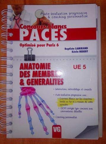 Concours blancs QCM anatomie des membres paris 6