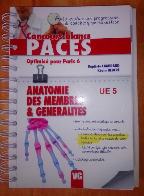 Concours blancs QCM anatomie des membres paris 6, Livres, Livres d'étude & Cours, Utilisé, Enseignement supérieur, Enlèvement ou Envoi