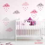 Kinder muursticker roze Chevron wolken, Nieuw, Wanddecoratie, Verzenden
