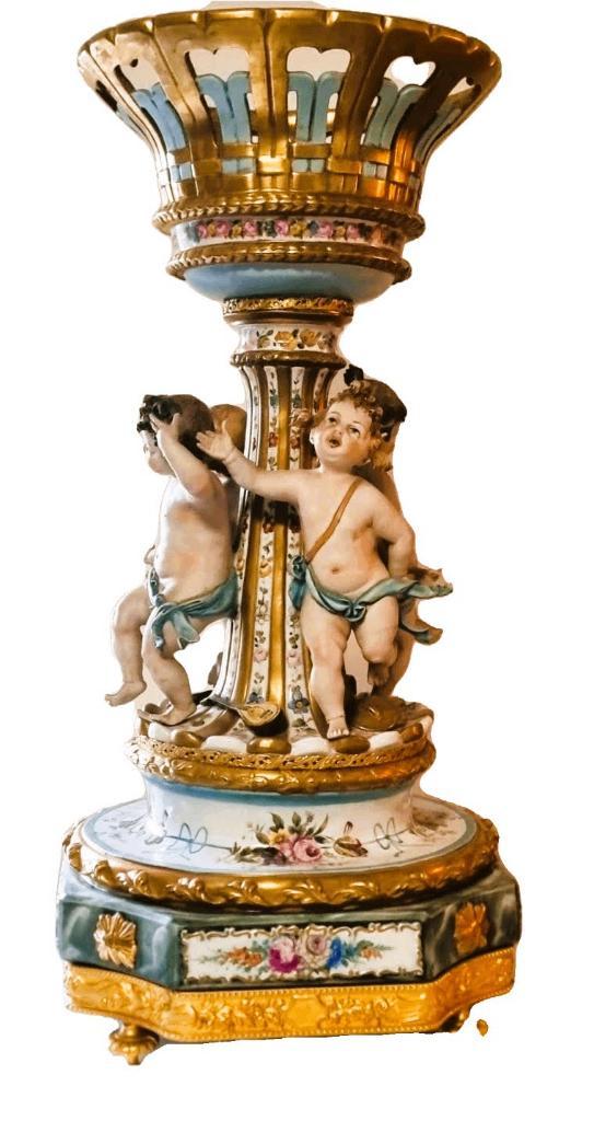 Jardinière Capodimonte porselein - Bruno Merli, Antiek en Kunst, Curiosa en Brocante, Ophalen