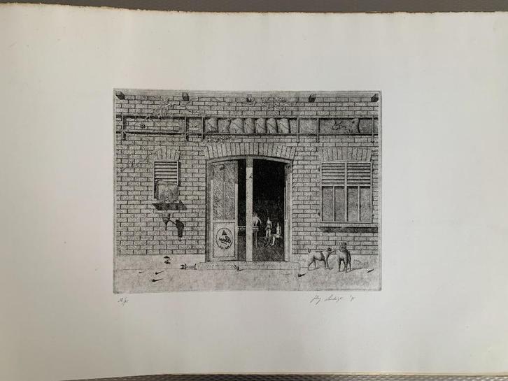 Johny Lambrights - ets, Antiek en Kunst, Kunst | Etsen en Gravures, Ophalen of Verzenden