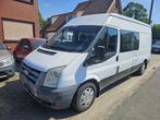 FORD TRANSIT/2007/DIESEL/DUBBEL CABINE/6ZIT, Auto's, Ford, Wit, Leder, Bedrijf, Overige carrosserie