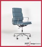 !Aanbieding! Vitra ea 219 Dubbelzijdig Leder (voorraad:25), Ophalen of Verzenden, Zo goed als nieuw, Blauw, Bureaustoel