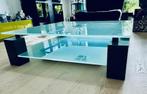 Salontafel design met dubbel glazen blad | Uniek handgemaakt, Maison & Meubles, Tables | Tables de salon, Moins de 50 cm, 50 à 100 cm