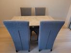 Tafel met 4 stoelen, Huis en Inrichting, Ophalen, Overige materialen, Gebruikt, 100 tot 150 cm
