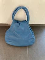 Blauwe lederen handtas, Handtassen en Accessoires, Tassen | Damestassen, Ophalen of Verzenden, Zo goed als nieuw, Blauw, Handtas