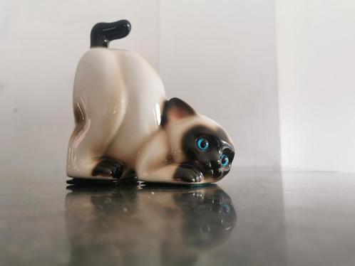 Vintage porselein beeld Siamese kat, Antiquités & Art, Art | Objets design, Enlèvement ou Envoi