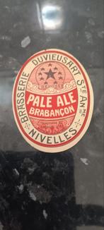 Oud bieretiket pale Ale br Duvuieusart st an Nivelles, Verzamelen, Ophalen of Verzenden, Zo goed als nieuw