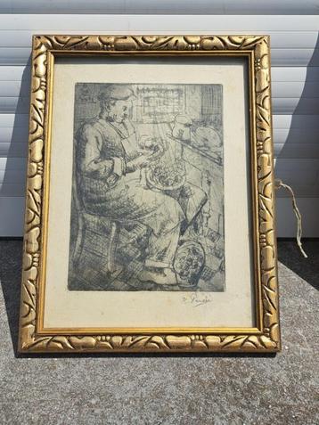 gravure signe kurt peiser beschikbaar voor biedingen