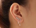NIEUWE 925 zilveren earclimbers oorbellen 18kt verguld, Ophalen of Verzenden, Nieuw, Zilver