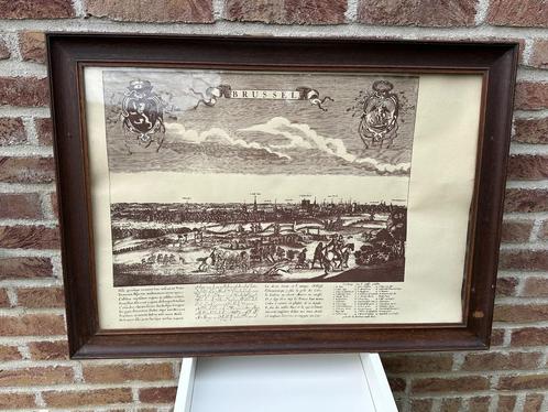 Panoramisch uitzicht over Brussel - Rombout Van Den Hoeye, Antiek en Kunst, Kunst | Schilderijen | Klassiek, Ophalen of Verzenden