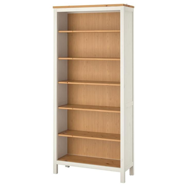 Bibliothèque Hemnes en bois massif blanc (2 pièces), Maison & Meubles, Armoires | Bibliothèques, Utilisé, 50 à 100 cm, 150 à 200 cm