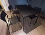 Table de cuisine et 4 chaises noires, Maison & Meubles, Tables | Tables à manger, Enlèvement, Comme neuf