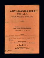 Belgisch gasmasker AG 9, handleiding (ca. 1939), Collections, Objets militaires | Seconde Guerre mondiale, Envoi