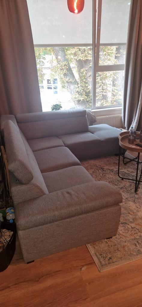 Stoffen bank/ zetel, Huis en Inrichting, Zetels | Voetbanken en poefs, Gebruikt, 125 cm of meer, 125 cm of meer, Overige vormen