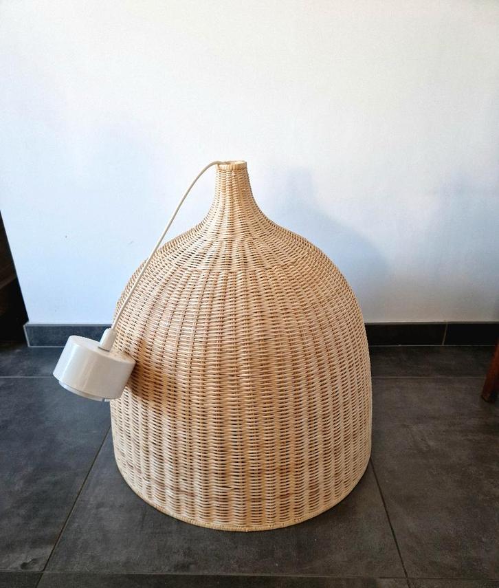 Suspension en osier, Maison & Meubles, Lampes | Lustres, Comme neuf, Bois, Autres matériaux, Enlèvement ou Envoi