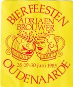 STICKER ADRIAEN BROUWER BIER FEESTEN 1985, Verzamelen, Ophalen of Verzenden, 1980 tot heden, Nieuw, Prent