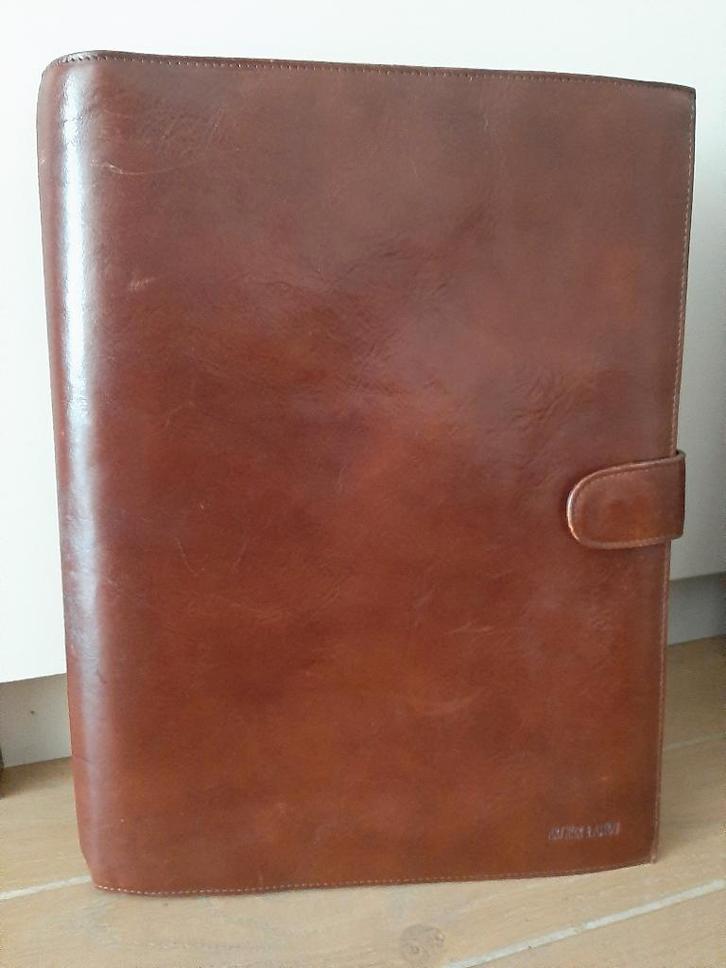 Lederen schrijfmap docmentenhouder, Diversen, Schrijfwaren, Gebruikt, Ophalen