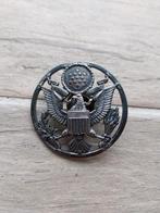 USAAF enlisted cap badge wo2 sterling zilver, Ophalen of Verzenden