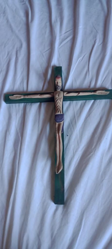 Crucifix bois 40x50x7.5, Antiquités & Art, Antiquités | Objets religieux, Enlèvement ou Envoi