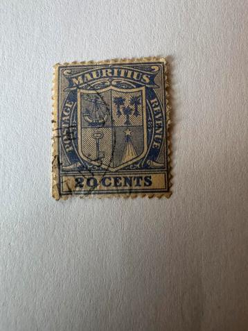 antieke postzegel mauritius 20 cent vintage post & inkomsten beschikbaar voor biedingen
