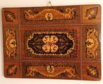 Vintage mahonie houten inlegwerk/plaquette, Italiaans, Antiek en Kunst, Ophalen of Verzenden