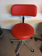 rode leren bureaustoel, verstelbaar in de hoogte, Gebruikt, Leer, Eén, Ophalen