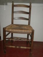 6 Antieke stoelen met biezen, Gebruikt, Bruin, Vijf, Zes of meer stoelen, Hout