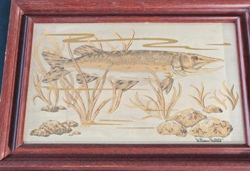 Stalking Pike by William Hallet.  Ets op koper .certificaat  beschikbaar voor biedingen