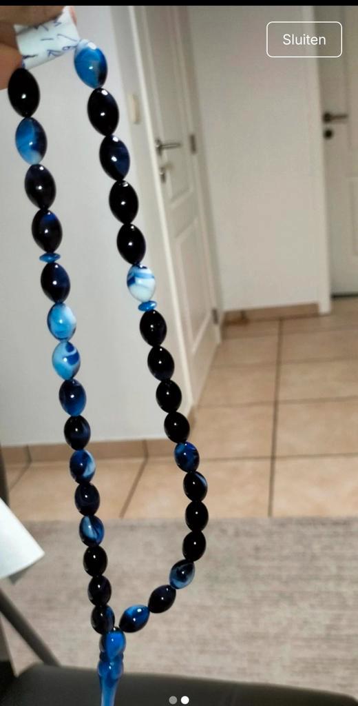 Tesbih – Systeem Acrylaat Tesbih 9mm / 6mm, Bijoux, Sacs & Beauté, Colliers, Bleu, Enlèvement ou Envoi