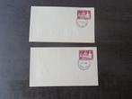 2 enveloppen met postzegel 1038 uit 1957 +speciale annulerin, Postzegels en Munten, Postzegels | Europa | België, Ophalen, Met stempel