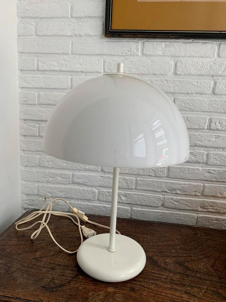 Vintage witte Mushroom lamp, Huis en Inrichting, Lampen | Tafellampen, Gebruikt, Minder dan 50 cm, Metaal, Ophalen