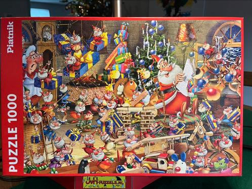 Kerstpuzzel Piatnik Christmas Chaos, Hobby en Vrije tijd, Denksport en Puzzels, Zo goed als nieuw, Legpuzzel, 500 t/m 1500 stukjes
