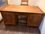 Bureau - gezandstraald massief eikenhout, Huis en Inrichting, Ophalen, Gebruikt, Bureau