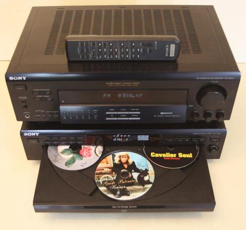 Sony Versterker Receiver + CD-Speler Voor 5 CD's + Speakers, Audio, Tv en Foto, Stereoketens, Zo goed als nieuw, Cd-speler, Tuner of Radio