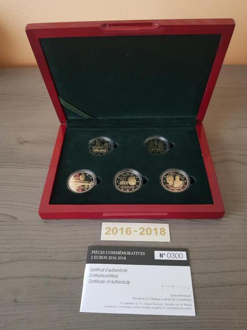 Coffret luxembourgeois de 5 pièces BE de 2016 à 2018, Timbres & Monnaies, Monnaies | Europe | Monnaies euro, Série, 2 euros, Luxembourg