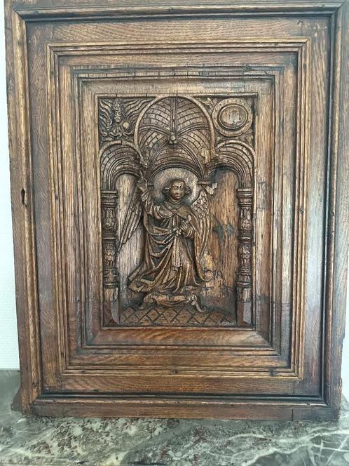Eiken Deurpaneel 16de eeuw, Antiek en Kunst, Kunst | Beelden en Houtsnijwerken, Ophalen of Verzenden