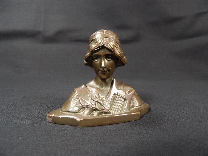 Kleine bronzen Art Deco buste, Antiek en Kunst, Antiek | Brons en Koper, Ophalen