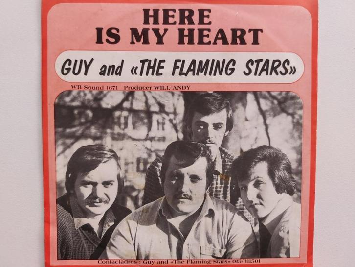 Guy & The Faming Stars(Belpop) - Here Is My Heart(Rock&Roll), Cd's en Dvd's, Vinyl Singles, Rock en Metal, Ophalen of Verzenden