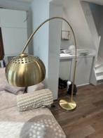 Gouden stalamp/booglamp, Huis en Inrichting, Lampen | Vloerlampen, Ophalen, Zo goed als nieuw