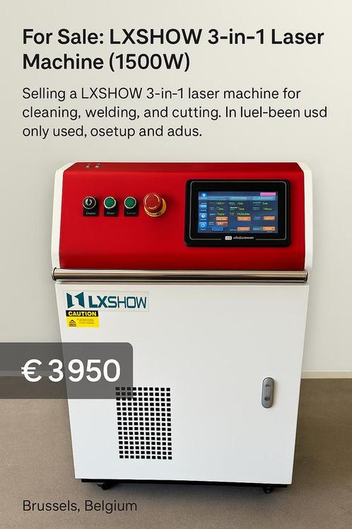LXSHOW 3-in-1 Laser Machine – Cut / Weld / Clean – €2950, Doe-het-zelf en Bouw, Gereedschap | Lasapparaten, Zo goed als nieuw