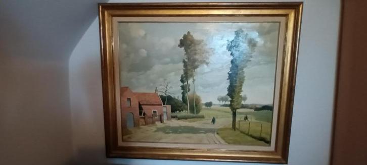 Schilderij "Olie op doek" van Henri Mathy, Antiek en Kunst, Kunst | Schilderijen | Klassiek, Ophalen