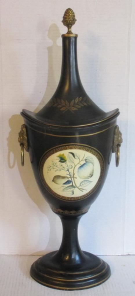 antieke Empire zwart gelakte kastagnevaas, Antiek en Kunst, Curiosa en Brocante, Verzenden